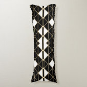 Art Deco Black and Gold Geometric luxury Lichaamskussen (Voorkant Verticaal)