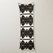Art Deco Black and Gold Geometric luxury Lichaamskussen (Achterkant (Verticaal))