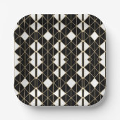 Art Deco Black and Gold Geometric luxury Papieren Bordje (Voorkant)