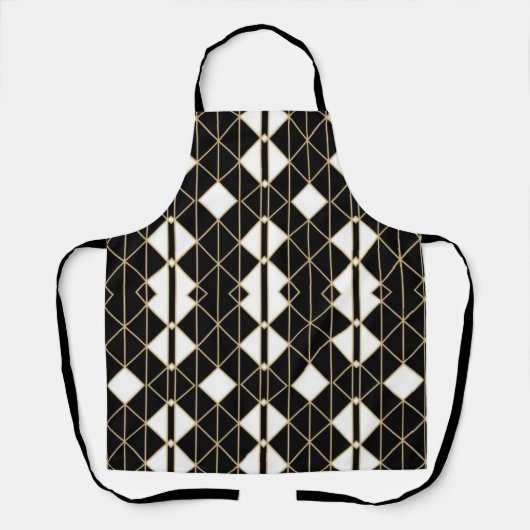 Art Deco Black and Gold Geometric luxury Schort (Voorkant)