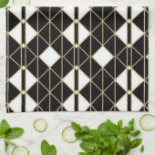 Art Deco Black and Gold Geometric luxury Theedoek (Gevouwen)