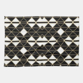 Art Deco Black and Gold Geometric luxury Theedoek (Horizontaal)