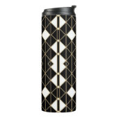 Art Deco Black and Gold Geometric luxury Thermosbeker (Gedraaid links)