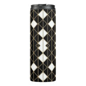 Art Deco Black and Gold Geometric luxury Thermosbeker (Achterkant)
