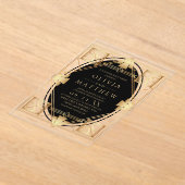 Art Deco Black and Gold Geometric Wedding Acryl Uitnodigingen (Laagn)