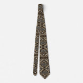 Art Deco Black and Gold Seashell Pattern Neck Tie Stropdas (Achterkant)