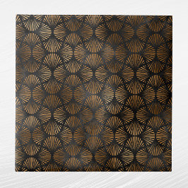 Art Deco Black Copper Fan Shell Graphic Tegeltje
