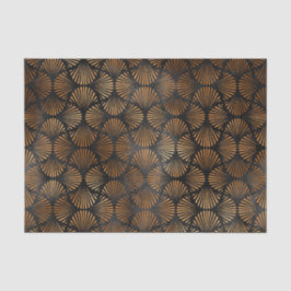 Art Deco Black Copper Fan Shell Graphic Tissuepapier