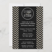 Art Deco Black en Beige Chevron Pattern Kaart (Voorkant)