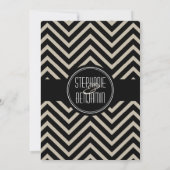 Art Deco Black en Beige Chevron Pattern Kaart (Achterkant)