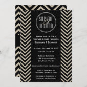 Art Deco Black en Beige Chevron Pattern Kaart (Voorkant / Achterkant)