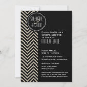 Art Deco Black en Beige Chevron Pattern Kaart (Voorkant)