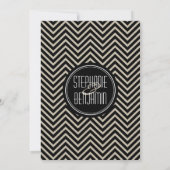 Art Deco Black en Beige Chevron Pattern Kaart (Achterkant)