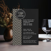 Art Deco Black en Beige Chevron Pattern Kaart