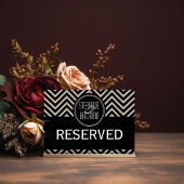 Art Deco Black en Beige Chevron Pattern Kaart