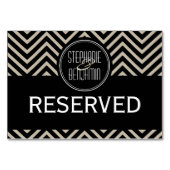 Art Deco Black en Beige Chevron Pattern Kaart (Voorkant)