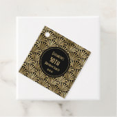 Art Deco Black en Gold 30th Birthday Party Bedankjes Labels (In situ)