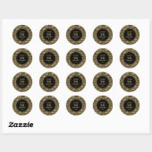 Art Deco Black en Gold 30th Birthday Party Ronde Sticker (Vel)