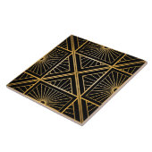 Art Deco Black en Gold Abstract geometrisch Tegeltje (Zijkant)