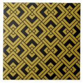 Art Deco  Black en Gold Abstract geometrisch Tegeltje (Voorkant)