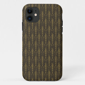 Art Deco Black en Gold Feathers Case-Mate iPhone Case