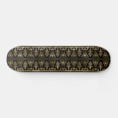 Art Deco Black en Gold Foil Pattern Persoonlijk Skateboard (Horizontaal)