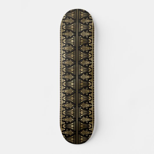 Art Deco Black en Gold Foil Pattern Persoonlijk Skateboard (Voorkant)