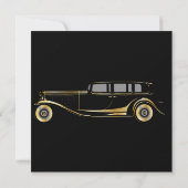 Art Deco Black en Gold Gatsby Wedding Invitation Kaart (Achterkant)