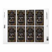 Art Deco Black en Gold Gatsby Wedding Wine Label (Full Sheet)