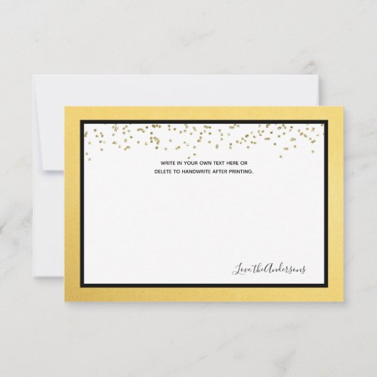 Art Deco Black en Gold Hartelijk dank Bedankkaart (Achterkant)