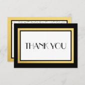 Art Deco Black en Gold Hartelijk dank Bedankkaart (Voorkant / Achterkant)