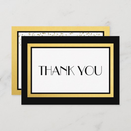 Art Deco Black en Gold Hartelijk dank Bedankkaart (Voorkant / Achterkant)