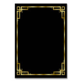 Art Deco Black en Gold Weddenschapskaart Kaart (Achterkant)
