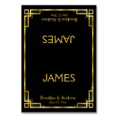 Art Deco Black en Gold Weddenschapskaart Kaart (Voorkant)