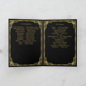 Art Deco Black- en Gold Wedding-programma's Programma (Binnen)