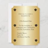 Art Deco Black en Gold Wedding RSVP Uitnodiging (Achterkant)