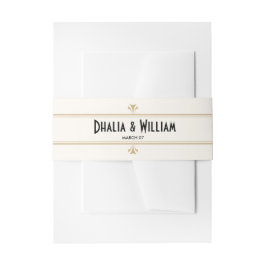 Art Deco  Black en Gold Wedding Uitnodigingen Wikkel