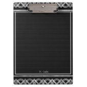 Art Deco Black en Silver gepersonaliseerd klembord (Voorkant)