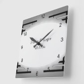 Art Deco Black en Silver Vierkante Klok (Hoek)