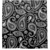 Art Deco Black en White Floral Paisley Pattern Douchegordijn (Voorkant)