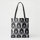 Art Deco Black en White Modern Geometric Tote Bag (Voorkant)