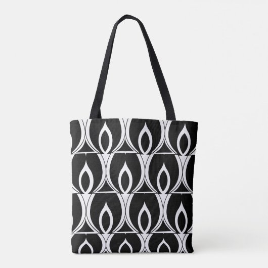 Art Deco Black en White Modern Geometric Tote Bag (Achterkant)