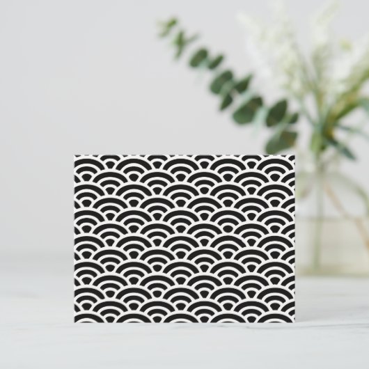 Art Deco Black en White Pattern Briefkaart (Staand voorkant)