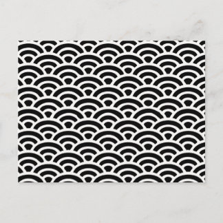 Art Deco Black en White Pattern Briefkaart