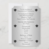Art Deco Black en White Silver Wedding Programme Kaart (Achterkant)