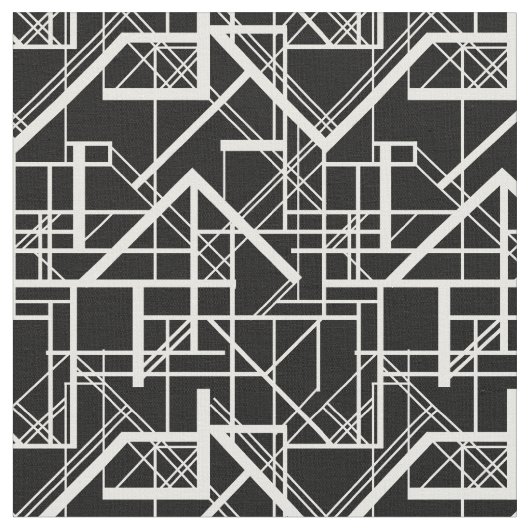 Art Deco Black en White Stof (Close Up)