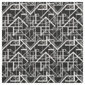 Art Deco Black en White Stof (Swatch)