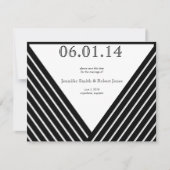Art Deco Black en White Stripe Save the Date (Voorkant)