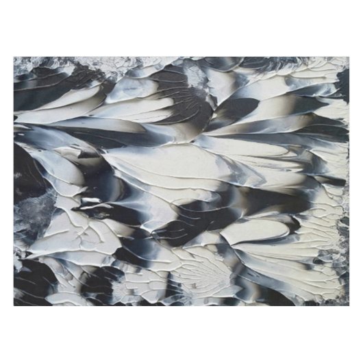 Art Deco Black en White Tablecloth Tafelkleed (Voorkant (Horizontaal))