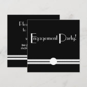 Art Deco Black en White voor feestdagen Kaart (Voorkant / Achterkant)